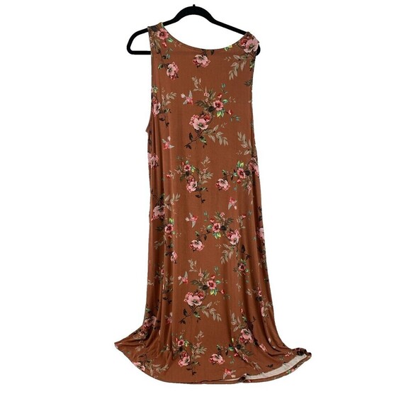 Torrid Orange Floral Super Soft Midi Dress Scoop Tank 14939048 Womens Plus 2X - Picture 7 of 13